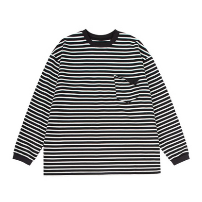 ルーズポケットボーダー　ロングスリーブ　Ｔシャツ　N382