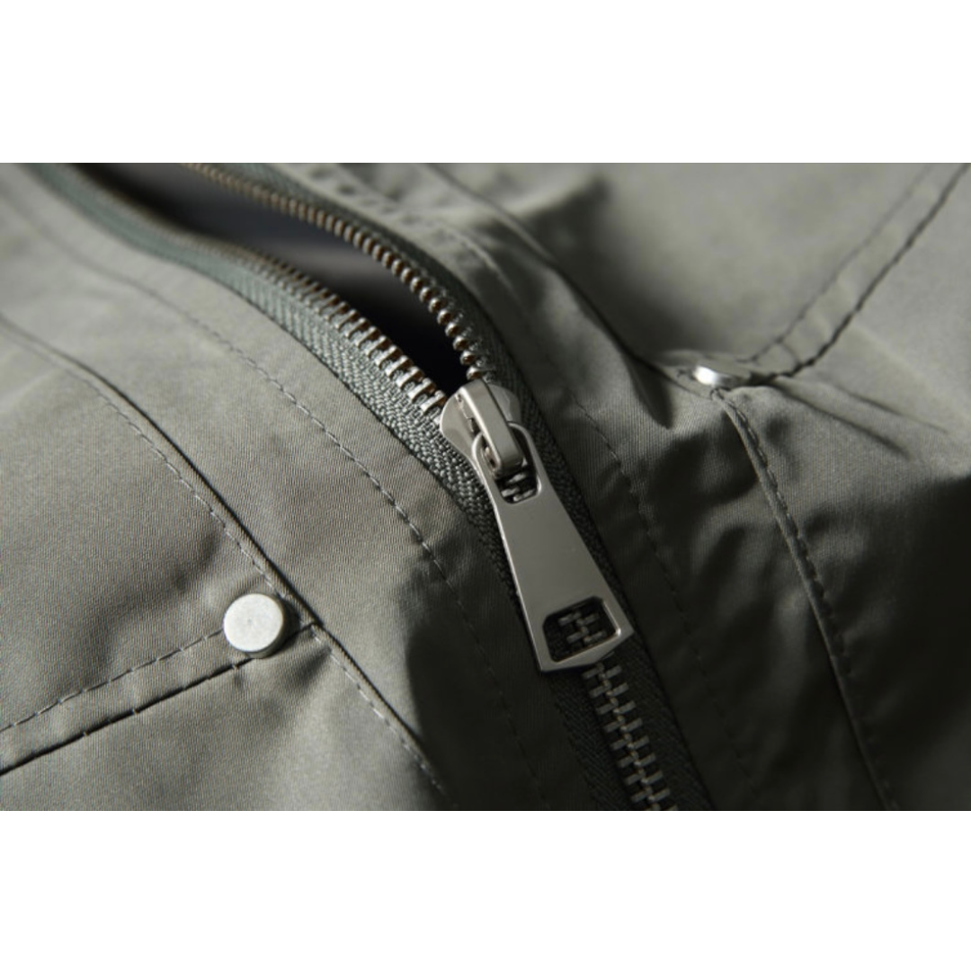 ポリエステルサテン　リブスタンドカラー　ジャケット　N1084