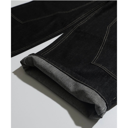 ダブルニー　ブラックデニム　ワイドストレートパンツ　N1204