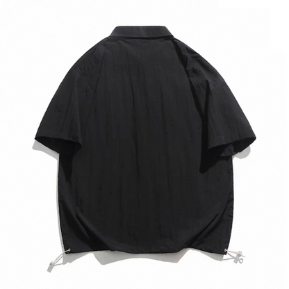 Nylon half-zip pullover short-sleeve shirt N421