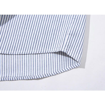ストレッチ　ストライプ　ボタンダウンシャツ　N1092