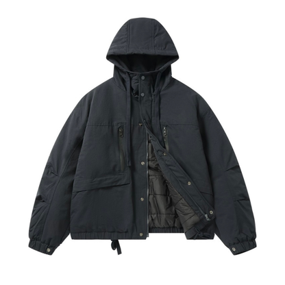 コットンナイロン　パテッド　フードジャケット　N927