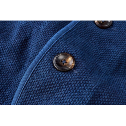 インディゴ染料め　刺し子織り　カバーオール　ジャケット　N1323