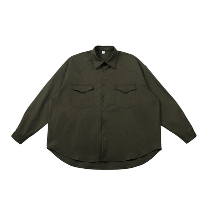 ポリエステル　ミリタリーシャツ　N1073
