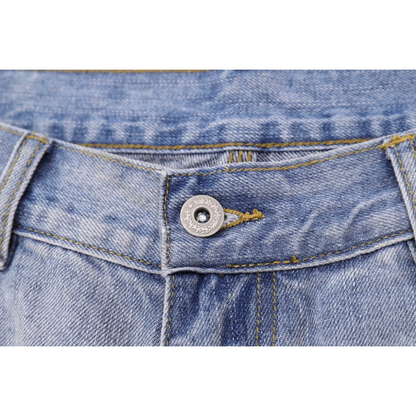 ダブルニー　デニム　ワイド　ショートパンツ　N1456