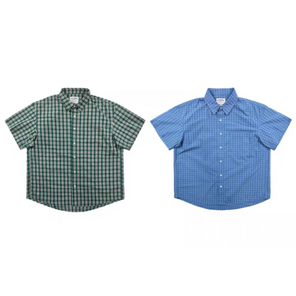 Cityチェック　ワイド　半袖シャツ　N291