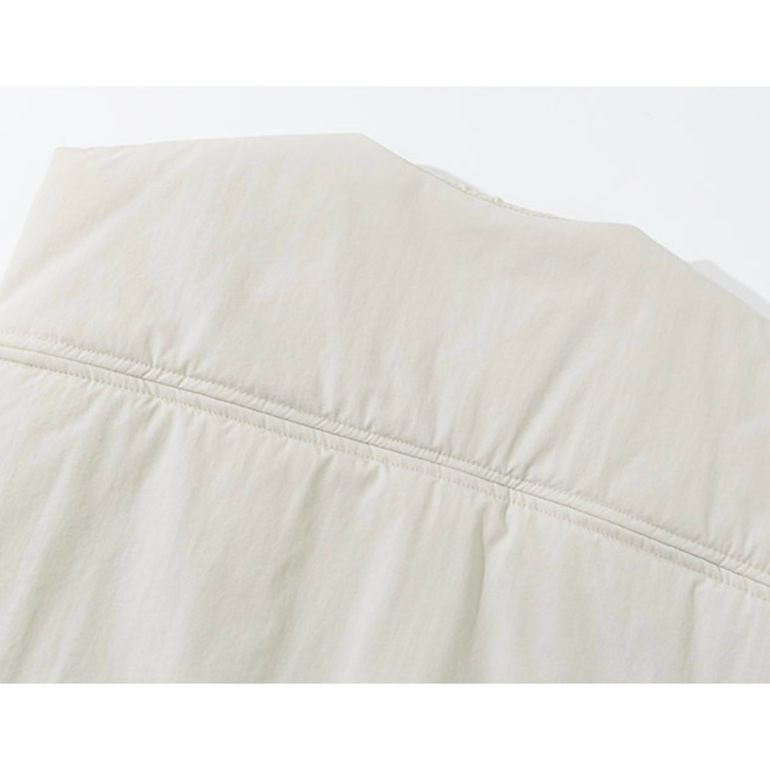 クルーネック　パテッド　ジップベスト　N906