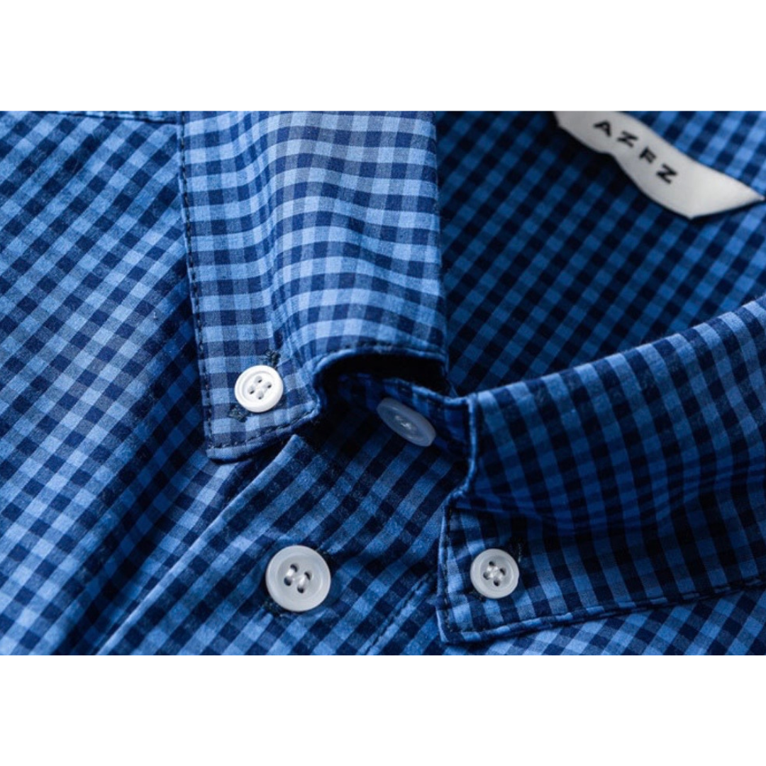 ブロード　ギンガムチェック　ボタンダウンシャツ　N1226