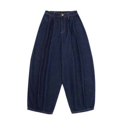 ビスコース混デニム　ビッグシルエット　パンツ　N973