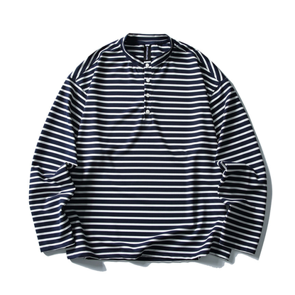 ストレッチナイロン　ヘンリーネック長袖Tシャツ　N1142