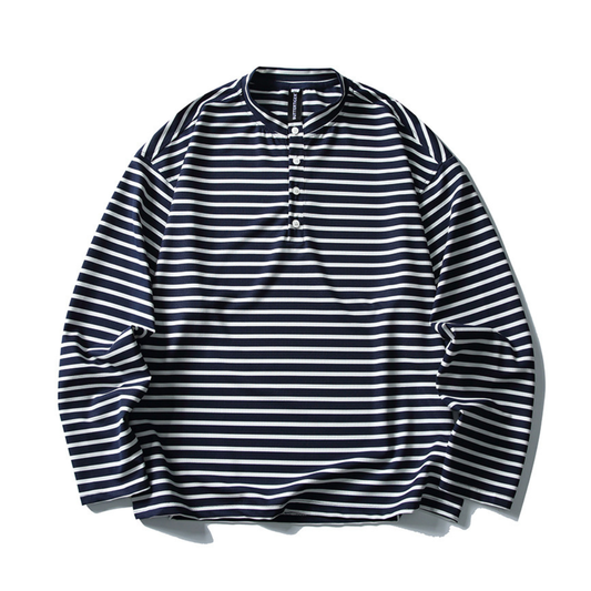 ストレッチナイロン　ヘンリーネック長袖Tシャツ　N1142