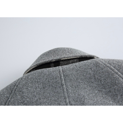 チェックコンビ　ステンカラーコート　N976