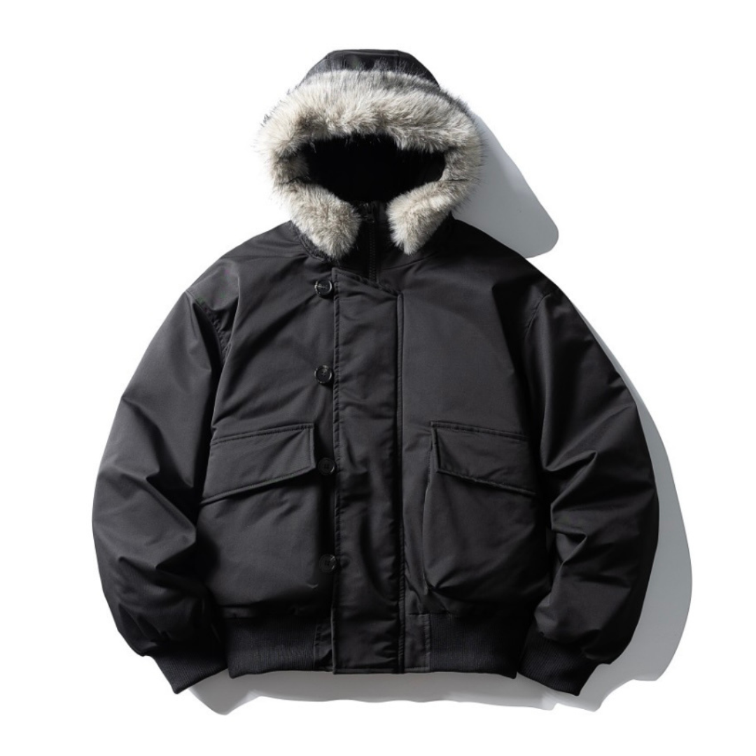 ホワイトダックダウン　ファー付きフードジャケット　N885