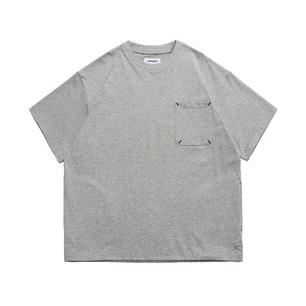 ステッチポケット　Tシャツ　N1544 ライトグレー