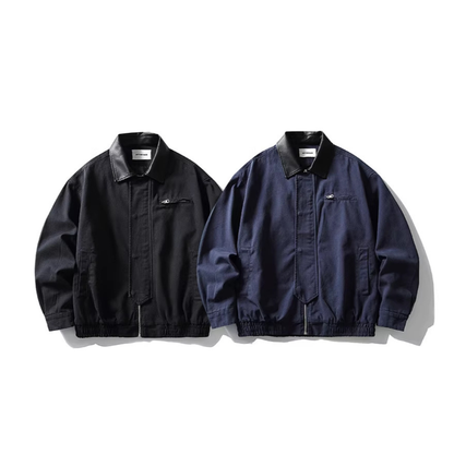 PUレザーカラー　ジャケット　N1139