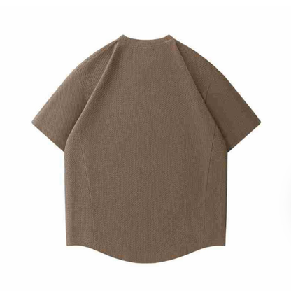 ポリエステル　ミニワッフル　ラウンドヘム　Tシャツ　N1560
