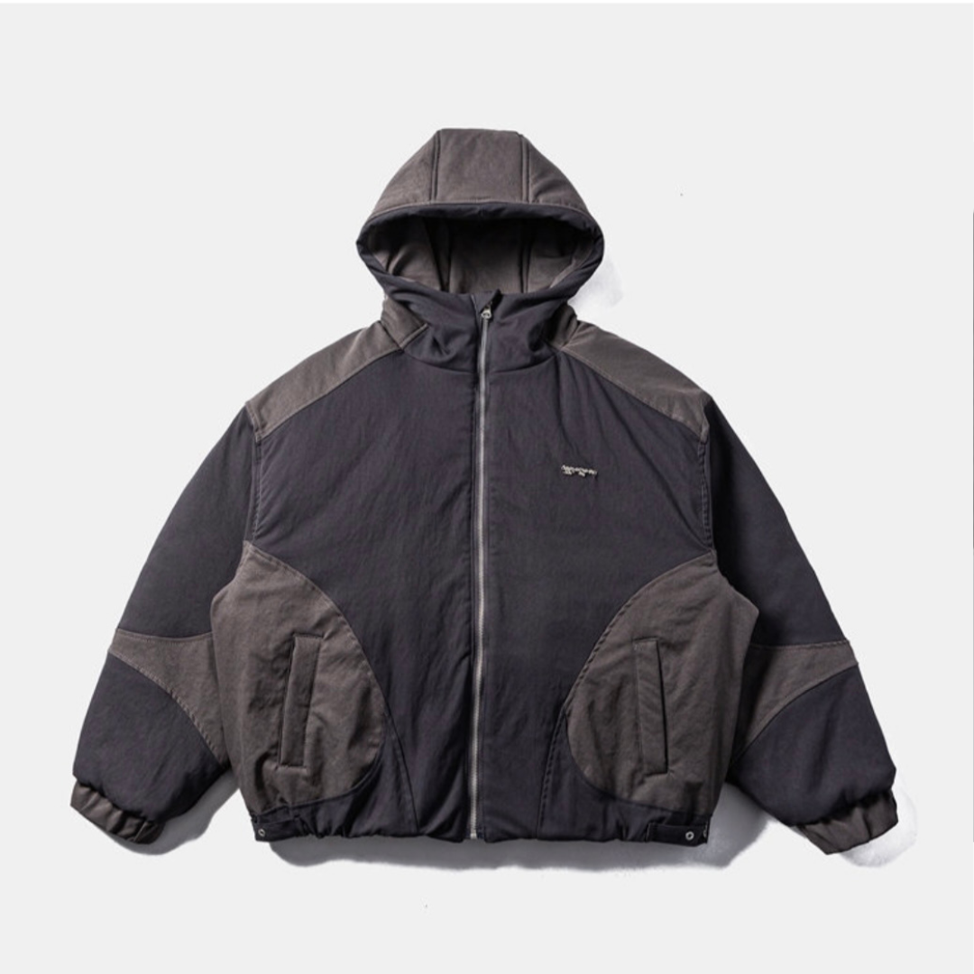 ライナーキルティング　バイカラー　フードジャケット　N911