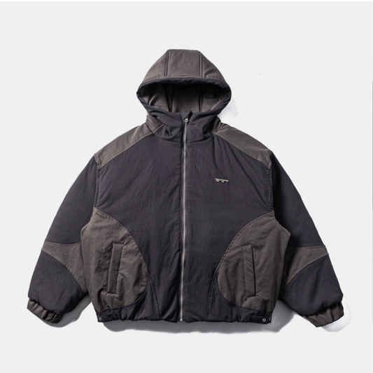 ライナーキルティング　バイカラー　フードジャケット　N911