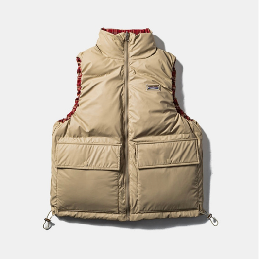 リバーシブル　スタンドカラー　パテッドベスト　N909