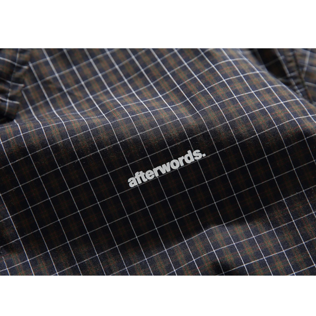 ダークタータンチェック　ワンポイント　半袖シャツ　N1291