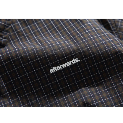 ダークタータンチェック　ワンポイント　半袖シャツ　N1291