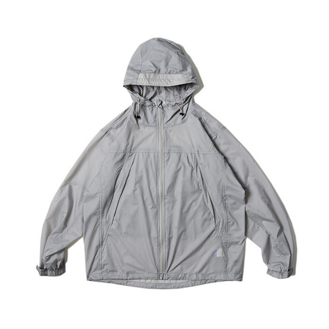 Lightweight Washer Nylon Hooded Jacket N558 light gray