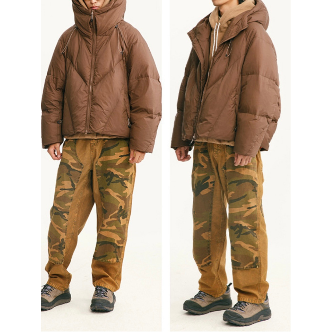 ホワイトダウン　ナイロン　フードジャケット　N955