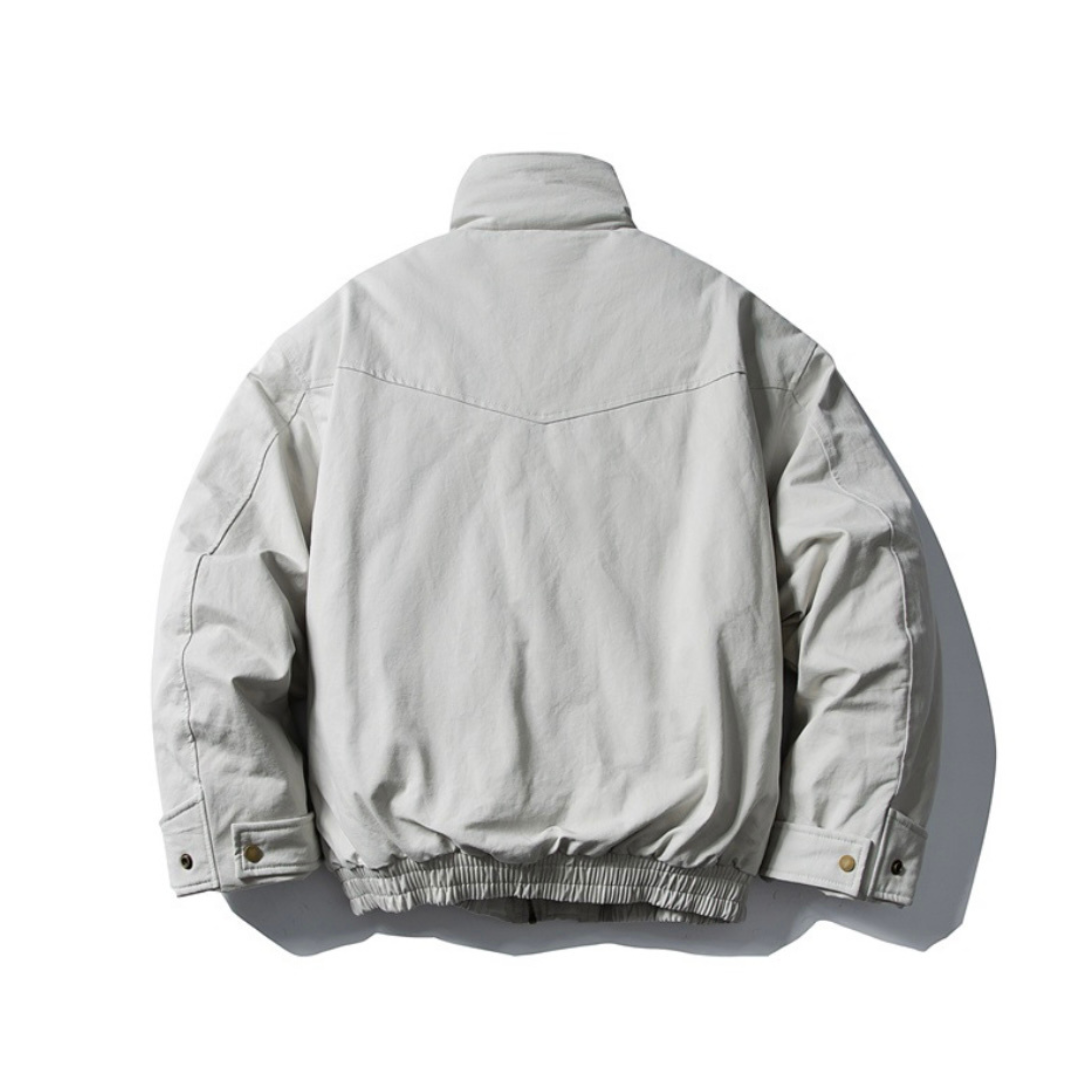 パテッド　スタンドカラー　ライダースジャケット　N1011