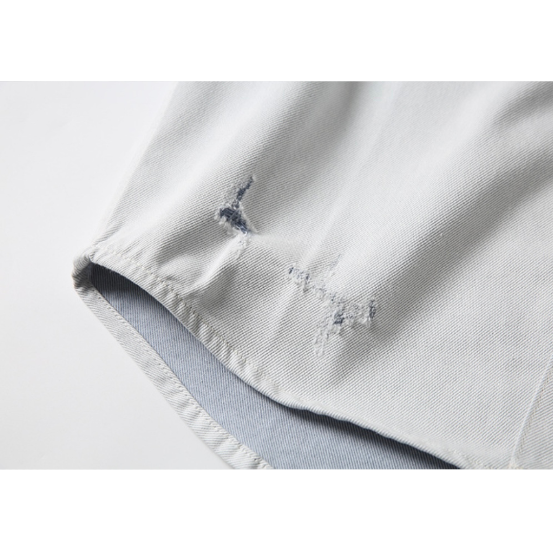 ダメージ　デニム　シャツジャケット　N1095