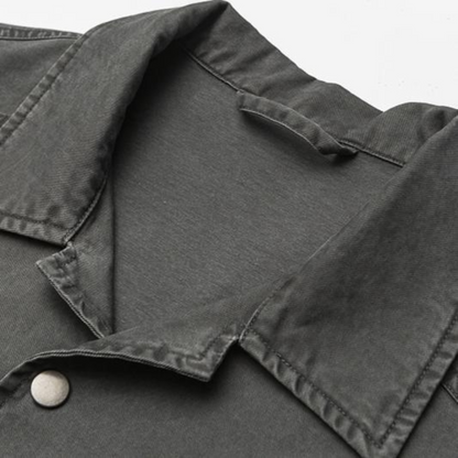 Elbow patch snap button jacket N002