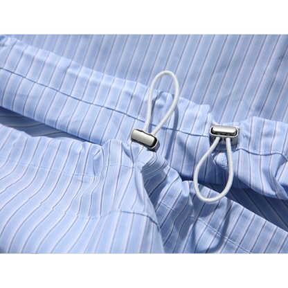 ストライプ　ハーフプラケット　半袖シャツ　N1292