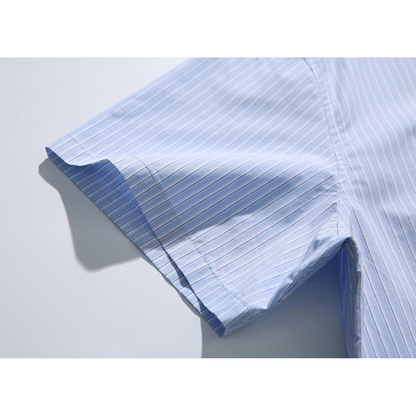 ストライプ　ハーフプラケット　半袖シャツ　N1292