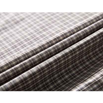 ミニマルチェック　スタンドカラーシャツ　N1145