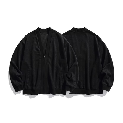 ストレッチポリエステル　ジップカーディガン　N1091