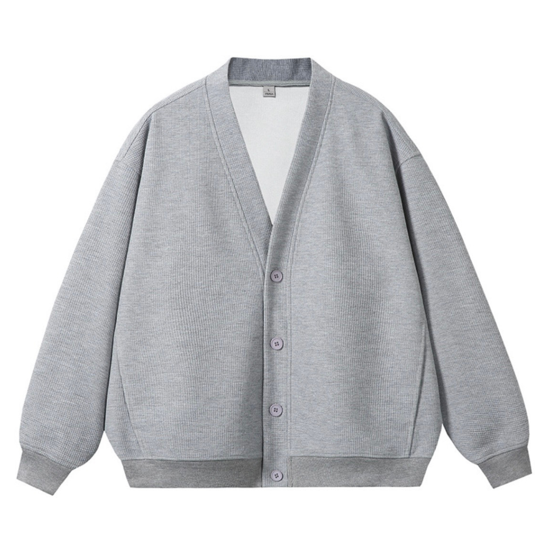 Waffle-knit Cardigan N1283 ライトグレー