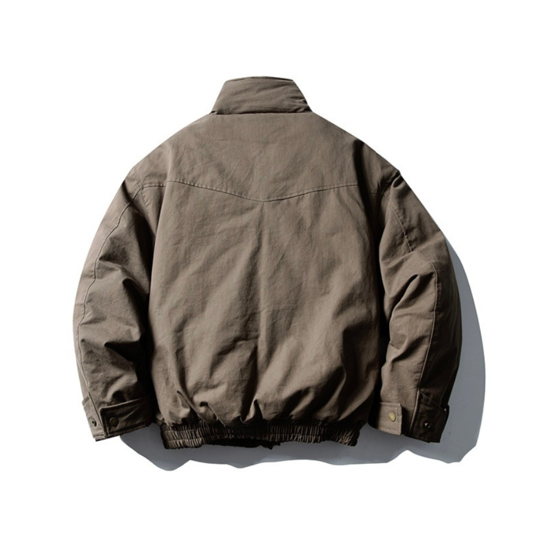 パテッド　スタンドカラー　ライダースジャケット　N1011