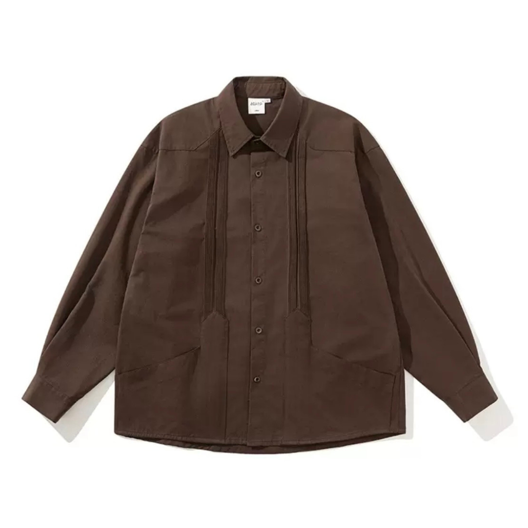 Irregular Tuck Front Shirt N1261 ブラウン