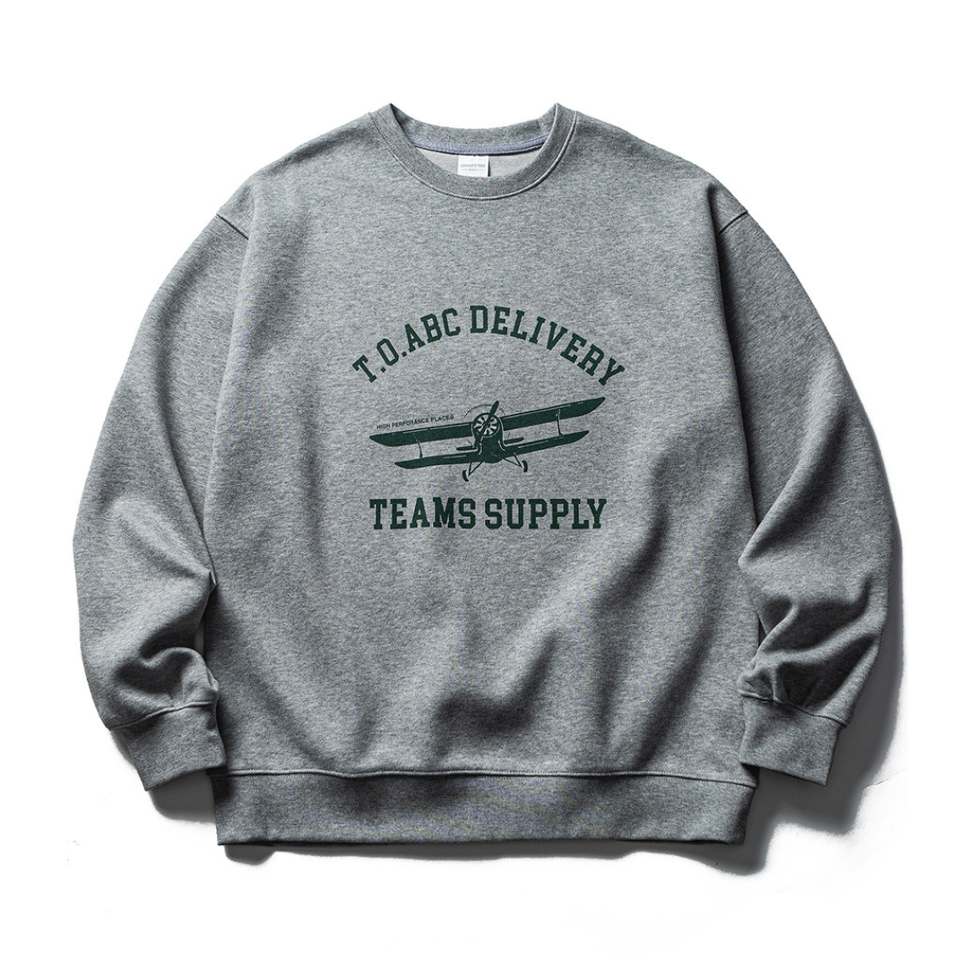 エアプレーン　プリント　クルーネックプルオーバー　N1099