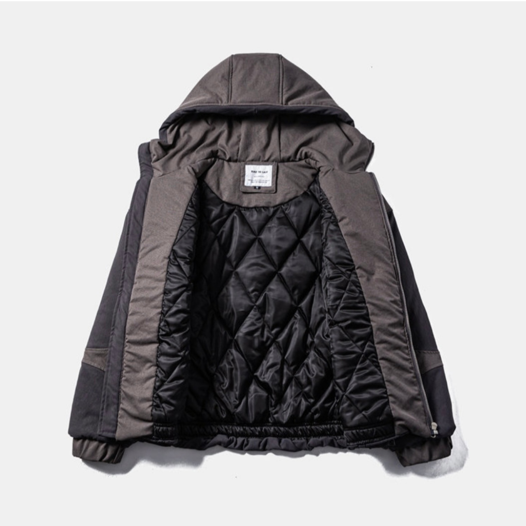 ライナーキルティング　バイカラー　フードジャケット　N911