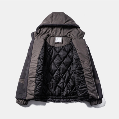 ライナーキルティング　バイカラー　フードジャケット　N911