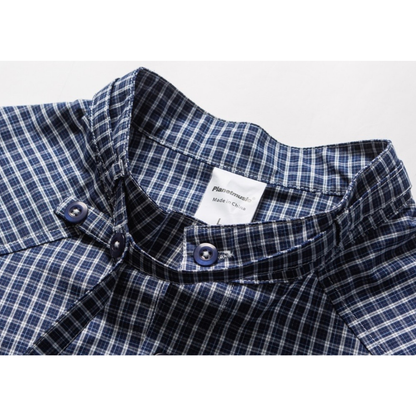 バンドカラー　グラフチェック　シャツ　N1208