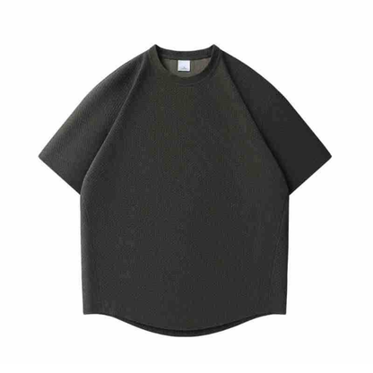 ポリエステル　ミニワッフル　ラウンドヘム　Tシャツ　N1560