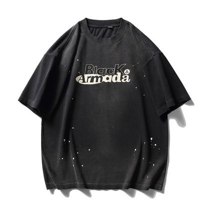 【Black Armada】ロゴプリント　フェード＆ペイント　Tシャツ　N246