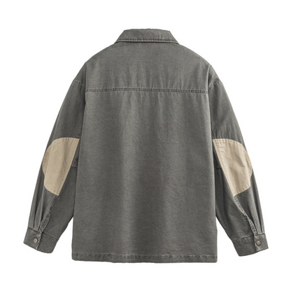 Elbow patch snap button jacket N002
