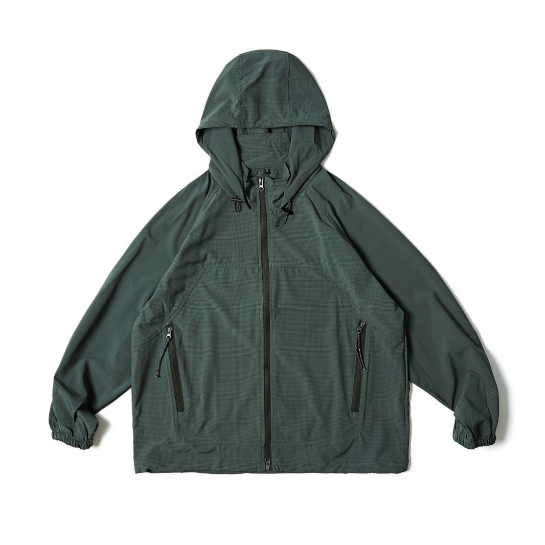 Lightweight Washer Nylon Hooded Jacket N558 グリーン