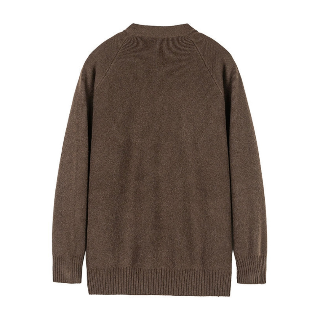 リブニット　クルーネック　カーディガン　N984