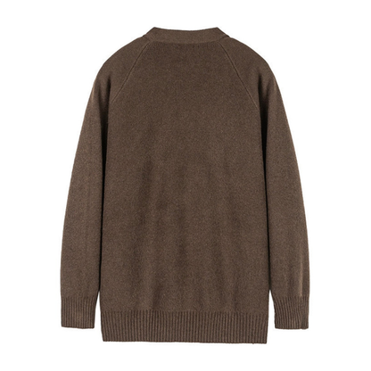 リブニット　クルーネック　カーディガン　N984