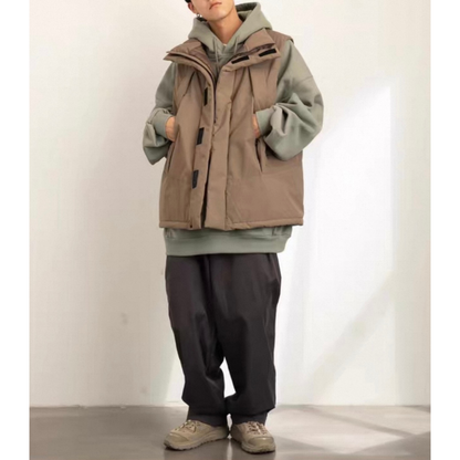 ソロナ　パテッドスタンドカラー　ベスト　N928