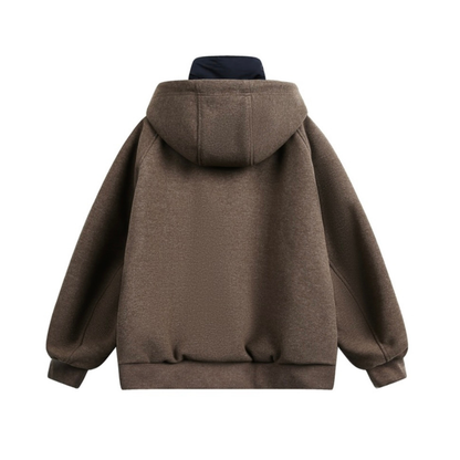 ダウンライナー　フェイクレイヤード　フードジャケット　N1007