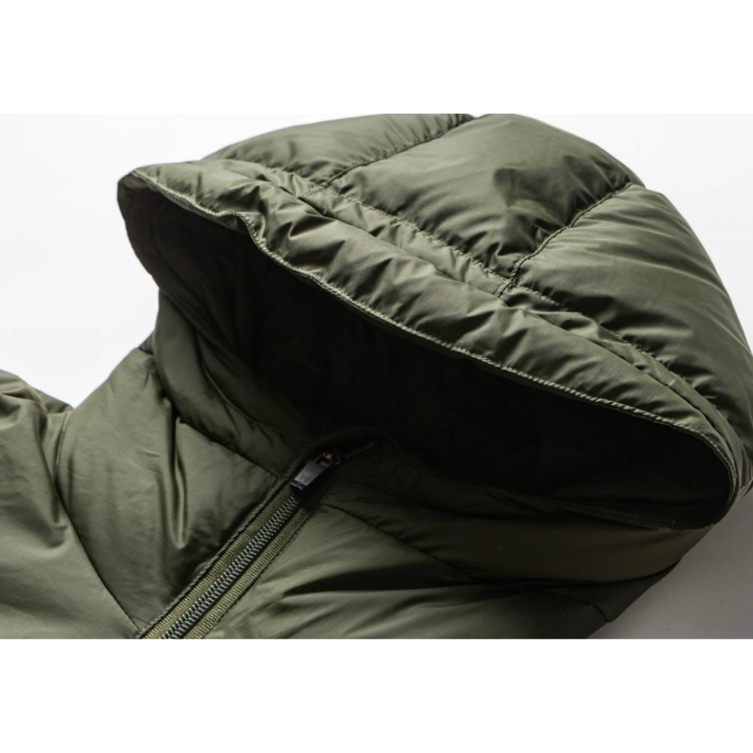 ナイロン　スラッシュポケット　ダウン　フードジャケット　N887